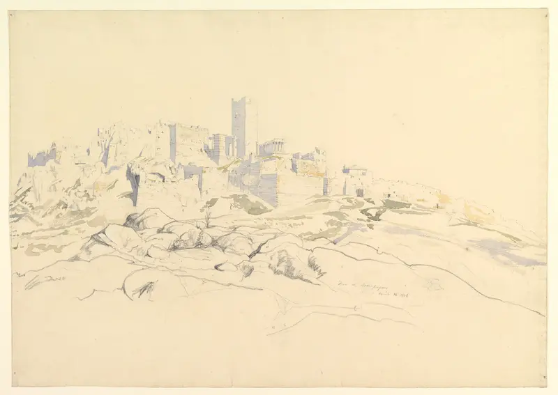 The Acropolis from the Areopagus, Athens Wall Art by Thomas Hartley Cromek - High-Resolution Digital Print