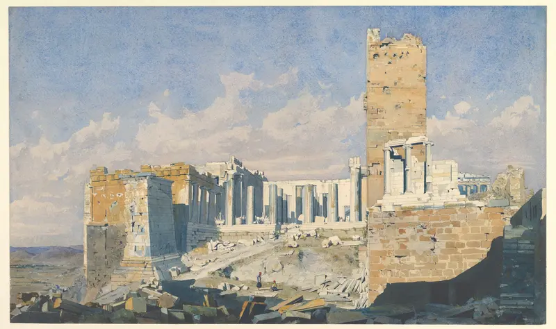 The Acropolis from the West, with the Propylaea and the Temple of Athena Nike, Athens Wall Art by Thomas Hartley Cromek - High-Resolution Digital Print