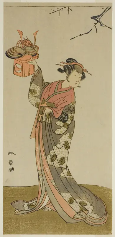 The Actor Arashi Hinaji I as Hananoi in the Play Gosho-zakura Horikawa Youchi, Performed at the Ichimura Theater in the Fourth Month, 1773 Wall Art by Katsukawa Shunsho - High-Resolution Digital Print