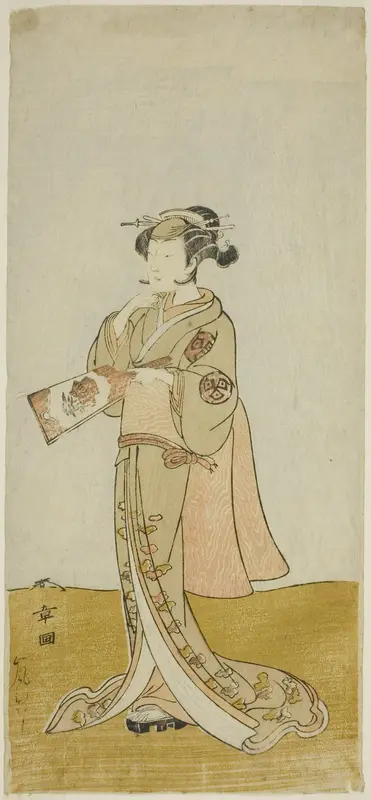 The Actor Arashi Hinaji in an Unidentified Female Role Wall Art by Katsukawa Shunsho - High-Resolution Digital Print