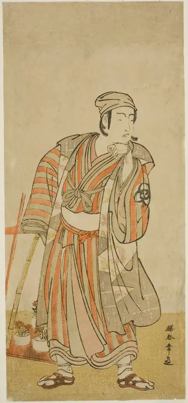 The Actor Bando Mitsugoro I as Taira no Tadamori Disguised as a Potted-Plant Seller in the Play Sakuya Kono Hana no Kaomise, Performed at the Nakamura Theater in the Eleventh Month, 1776