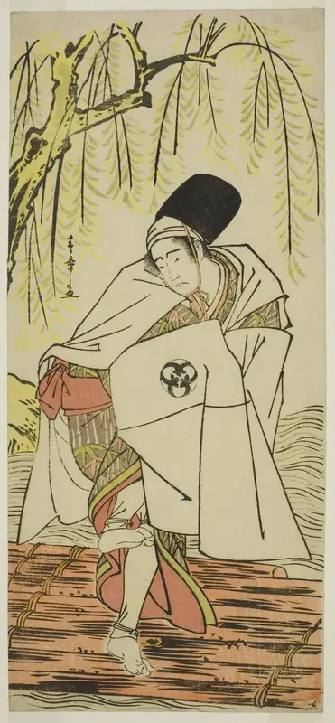 The Actor Bando Mitsugoro I as the Shinto Priest Goinosuke Disguised as the Spirit of a White Heron, in the Play Sakikaese Yuki no Miyoshino, Performed at the Morita Theater in the Eleventh Month, 1781