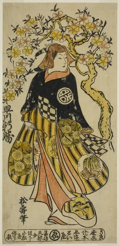 The Actor Hayakawa Shinkatsu as a Woman Standing under Cherry Tree Wall Art by Shôju - High-Resolution Digital Print