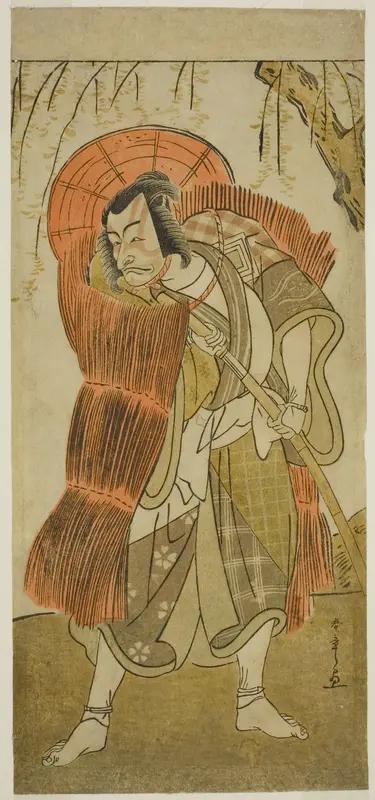 The Actor Ichikawa Danjuro V as Akushichibyoe Kagekiyo Disguised as a Beggar, in the Play Tsukisenu Haru Hagoromo Soga, Performed at the Ichimura Theater in the Third Month, 1777