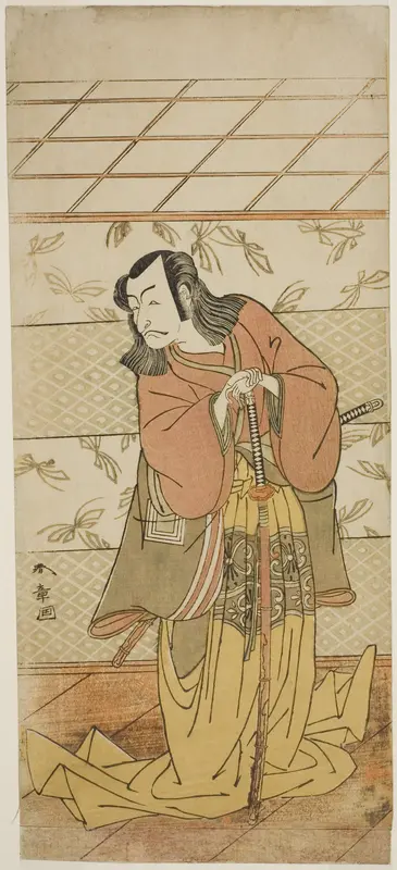 The Actor Ichikawa Danjuro V as Ashiya Doman in the Play Kikyo-zome Onna Urakata, Performed at the Morita Theater in the Seventh Month, 1776