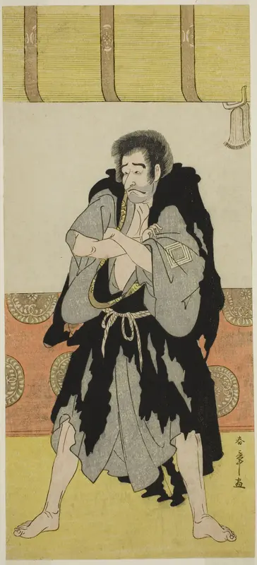 The Actor Ichikawa Danjuro V as the Monk Mongaku Disguised as Seizaemon Bozu in the Play Oakinai Hiru ga Kojima, Performed at the Nakamura Theater in the Eleventh Month, 1784 Wall Art by Katsukawa Shunsho - High-Resolution Digital Print