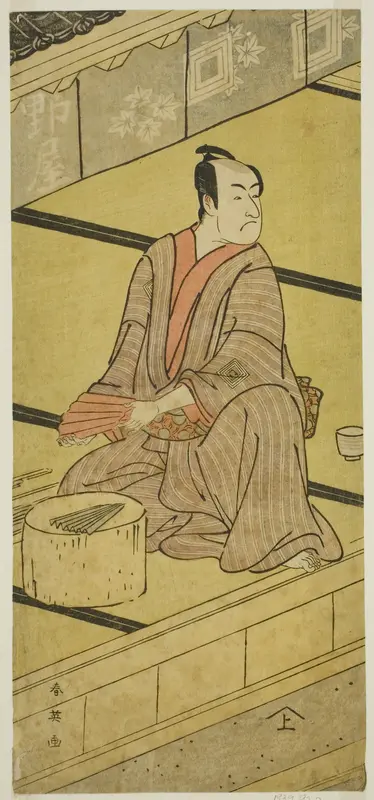 The Actor Ichikawa Monnosuke II as Daidoji Tabatanosuke in the Play Mukashi Mukashi Tejiro no Saru, Performed at the Ichimura Theater in the Eighth Month, 1792