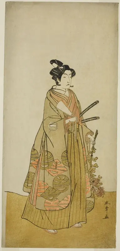 The Actor Ichikawa Monnosuke II as Kichisaburo, Temple Page of Kichijo-ji, in the Play Sono Kyodai Fuji no Sugatami, Performed at the Morita Theater in the Second Month, 1776