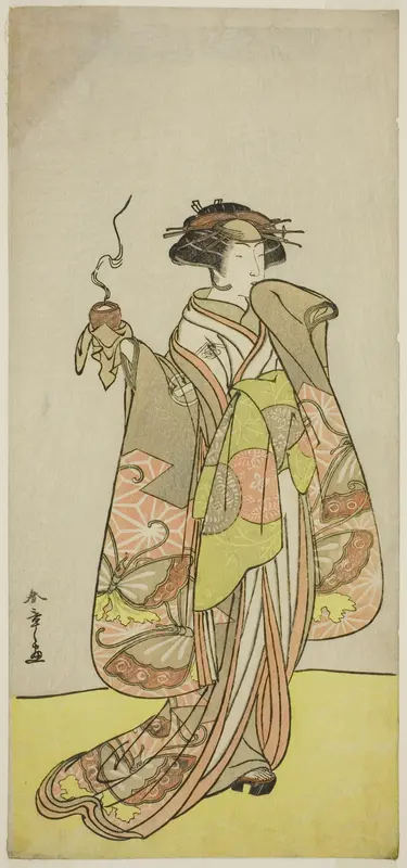 The Actor Ichikawa Monnosuke II as the Courtesan Kewaizaka no Shosho in the Play Sono Kyodai Fuji no Sugatami, Performed at the Morita Theater in the First Month, 1776 Wall Art by Katsukawa Shunsho - High-Resolution Digital Print