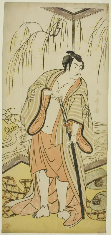 The Actor Ichikawa Monnosuke III as the Sumo Wrestler Shirafuji Genta in the Play Edo no Hana Mimasu Soga, Performed at the Nakamura Theater in the Third Month, 1783