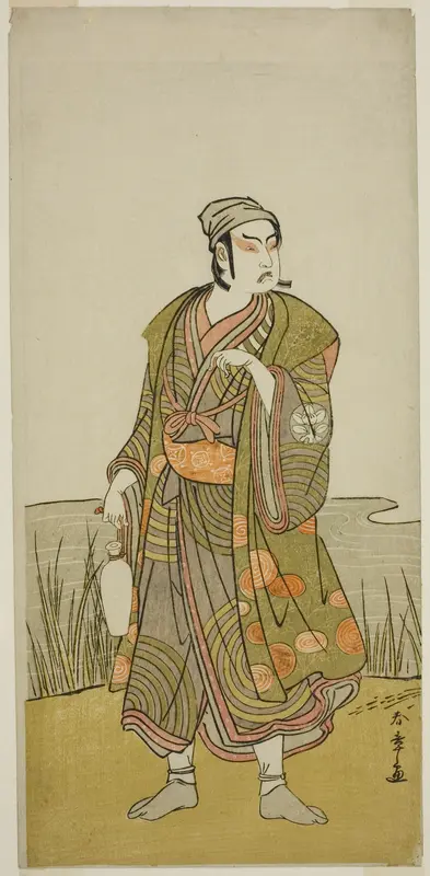 The Actor Ichimura Uzaemon IX as the Potter Tsuchihei in the Play Higashiyama Momiji no Kadode, Performed at the Ichimura Theater in the Ninth Month, 1778 Wall Art by Katsukawa Shunsho - High-Resolution Digital Print