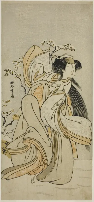 The Actor Iwai Hanshiro IV as Kojoro-gitsune of Hakata in the Play Hikitsurete Yagoe Taiheiki, Performed at the Morita Theater in the Eleventh Month, 1776