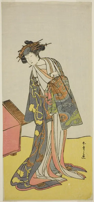 The Actor Iwai Hanshiro IV as the Courtesan Agemaki in the Play Sukeroku Yukari no Hatsu-zakura, Performed at the Ichimura Theater in the Third Month, 1776