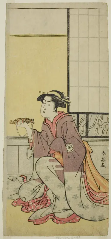 The Actor Iwai Hanshiro IV as Yae (?), in the Play Sugawara Denju Tenarai Kagami (?), Performed at the Kiri Theater (?) in the Seventh Month, 1788 (?) Wall Art by Katsukawa Shun'ei - High-Resolution Digital Print