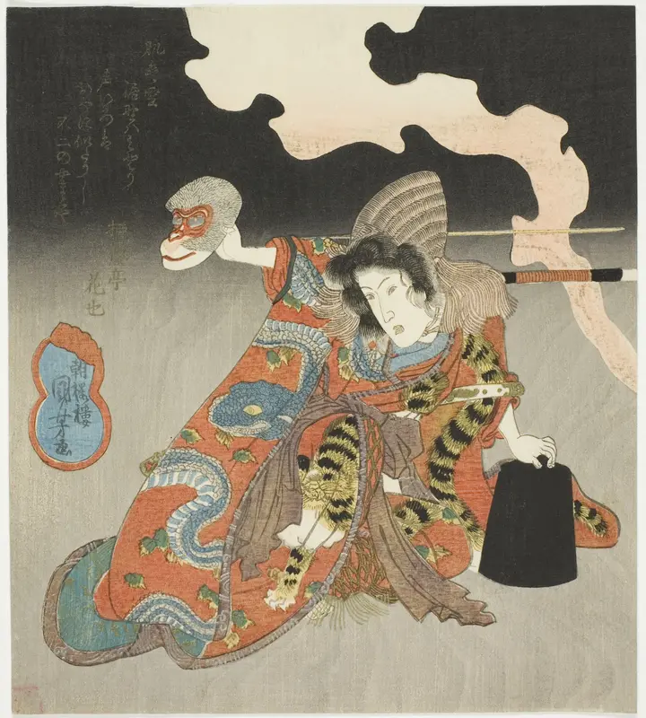 The actor Iwai Hanshiro VI in a female role Wall Art by Utagawa Kuniyoshi - High-Resolution Digital Print