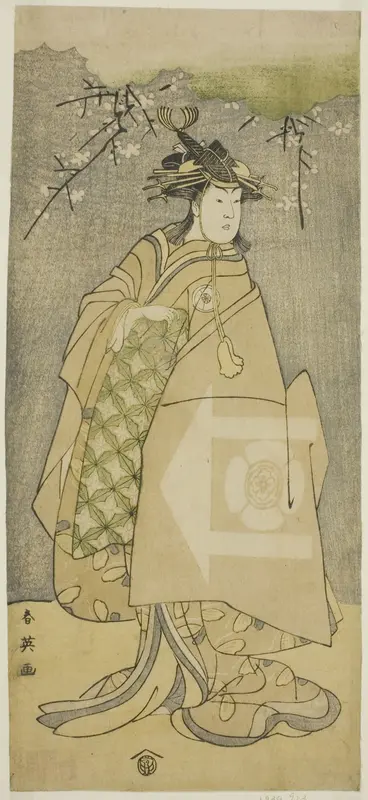 The Actor Iwai Kiyotaro as Kewaizaka no Shosho in the Play Gohiiki no Hana Aikyo Soga, Performed at the Kawarazaki Theater in the First Month, 1794