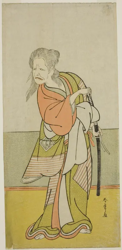 The Actor Nakajima Kanzaemon III as Yaguchi no Karasu-baba in the Play Hono Nitta Daimyojin, Performed at the Morita Theater in the Seventh Month, 1777
