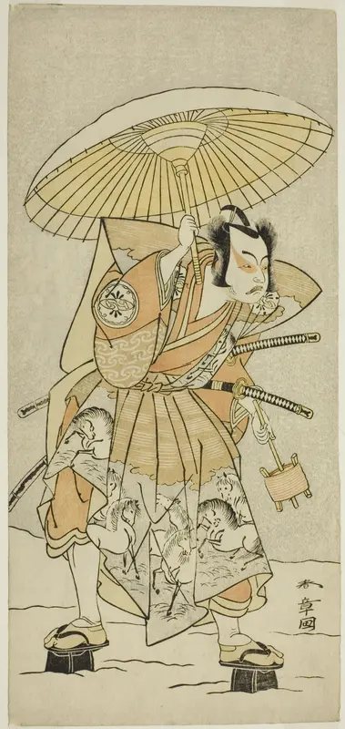 The Actor Nakamura Juzo II as Kajiwara Genta Kagetoki in the Play Izu-goyomi Shibai no Ganjitsu, Performed at the Morita Theater in the Eleventh Month, 1772