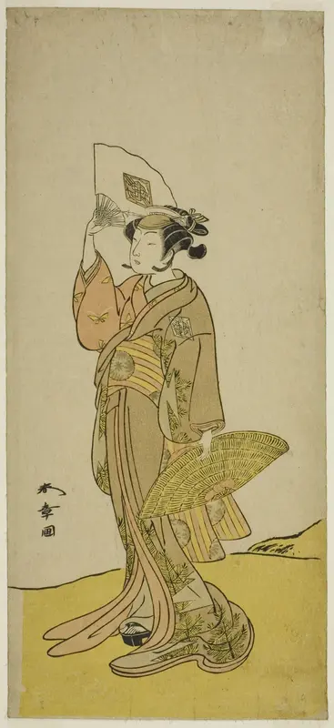 The Actor Nakamura Matsue I as Kasaya Sankatsu (?) in the Play Hana no Gosho Konegen Butai (?), Performed at the Nakamura Theater (?) in the Eighth Month, 1772 (?) Wall Art by Katsukawa Shunsho - High-Resolution Digital Print
