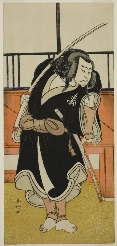 The Actor Nakamura Nakazo I as Aso no Matsuwaka (?) in the Play Iro Moyo Aoyagi Soga (?), Performed at the Nakamura Theater (?) in the Second Month, 1775 (?)