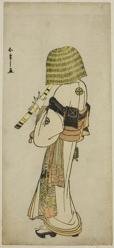 The Actor Nakamura Nakazo I as Kakogawa Honzo in Komuso Attire in the Play Kanadehon Chushingura, Performed at the Ichimura Theater in the Seventh Month, 1783 Wall Art by Katsukawa Shunsho - High-Resolution Digital Print