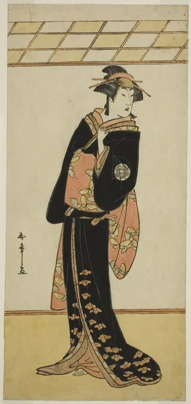 The Actor Nakamura Riko I as Lady Manko (Manko Gozen) (?) in the Play Soga Musume Choja (?), Performed at the Nakamura Theater (?) in the First Month, 1784 (?)