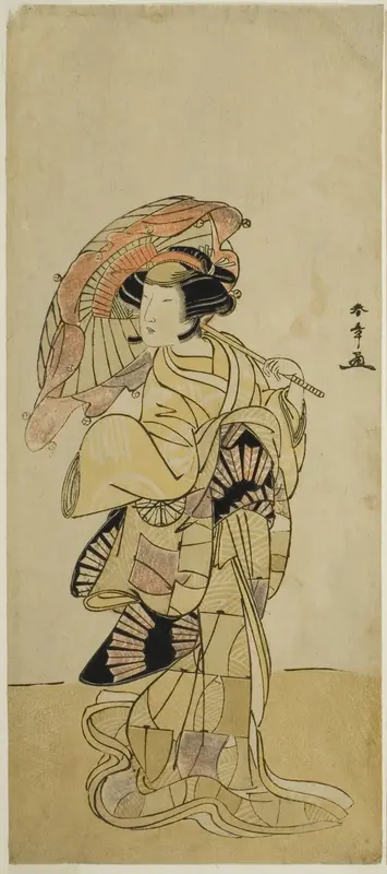 The Actor Nakamura Tomijuro I as a Female Fox from Mt. Ubagadake in the Play Chigo Torii Tobiiri Kitsune, Performed at the Ichimura Theater in the Eleventh Month, 1777