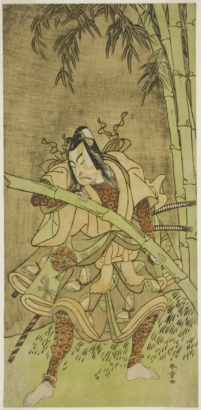 The Actor Nakamura Tomijuro I as Takenuki Goro in the Play Eho Soga Nen-nen-goyomi, Performed at the Morita Theater in the First Month, 1771