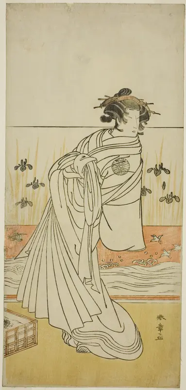 The Actor Nakamura Tomijuro I as the Courtesan Toyama in the Play Koi Nyobo Somewake Tazuna, Performed at the Nakamura Theater in the Ninth Month, 1777 Wall Art by Katsukawa Shunsho - High-Resolution Digital Print