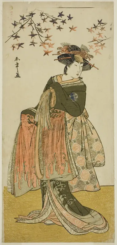 The Actor Nakayama Tomisaburo I as the Geisha Yukino (or Oyuki?) in the Play Kabuki no Hana Bandai Soga, Performed at the Ichimura Theater in the Fourth Month, 1781 Wall Art by Katsukawa Shunsho - High-Resolution Digital Print