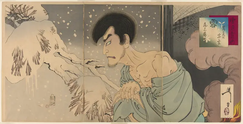 The Actor Onoe Kikugoro V as the Priest Sogen (Yuki: Iwakura Sogen Onoe Baiko), from the series "Snow, Moon, and Flowers (Setsugekka no uchi)"