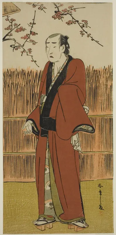 The Actor Onoe Matsusuke I as Baramon no Kichi in the Play Hatsumombi Kuruwa Soga, Performed at the Nakamura Theater in the First Month, 1780 Wall Art by Katsukawa Shunsho - High-Resolution Digital Print