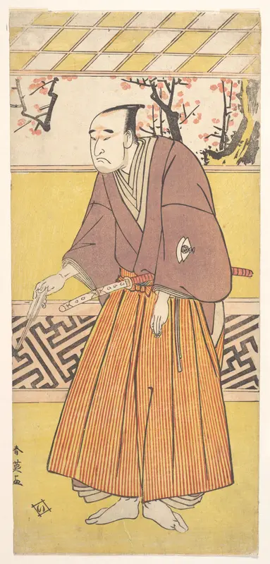 The Actor Onoye Matsusuke I, as a Man Holding a Closed Fan in His Right Hand