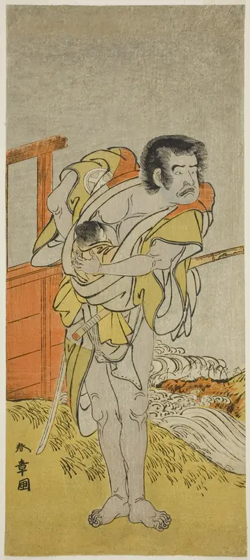 The Actor Otani Tomoemon I as Kasahari Hokkyo in the Play Kazoe Uta Ta Ue Soga, Performed at the Nakamura Theater in the First Month, 1776