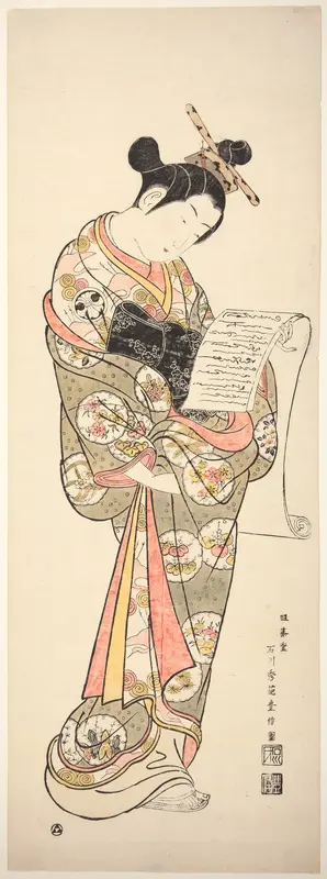 The Actor Segawa Kikunojo I as a courtesan Wall Art by Ishikawa Toyonobu - High-Resolution Digital Print