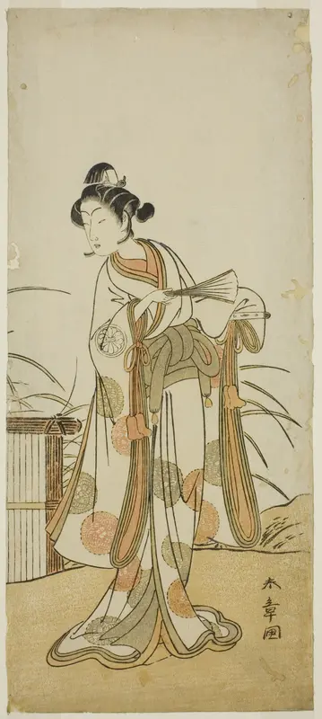 The Actor Segawa Kikunojo III as Aigo no Waka in the Play Chigo Sakura Jusan Kane, Performed at the Ichimura Theater in the Eleventh Month, 1774