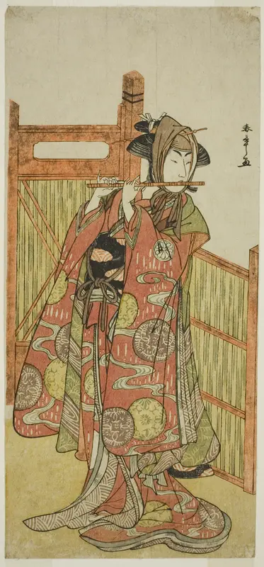 The Actor Segawa Kikunojo III as Kojoro-gitsune Disguised as the Florist Okiku in the Play Mure Takamatsu Yuki no Shirahata, Performed at the Ichimura Theater in the Eleventh Month, 1780