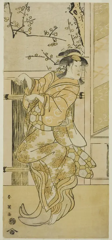 The Actor Segawa Kikunojo III as Kojoro-gitsune (Female Fox) Disguised as Omiki in the Play Komachi-mura Shibai no Shogatsu, Performed at the Nakamura Theater in the Eleventh Month, 1789