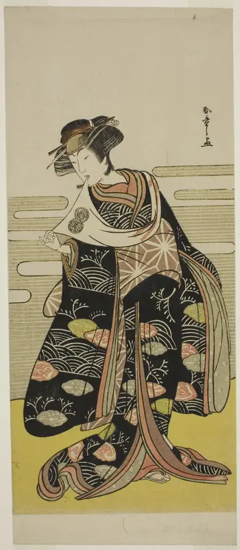 The Actor Segawa Kikunojo III as Onami Disguised as the Dragon Princess in the Play Saki Masuya Ume no Kachidoki, Performed at the Ichimura Theater in the Eleventh Month, 1778
