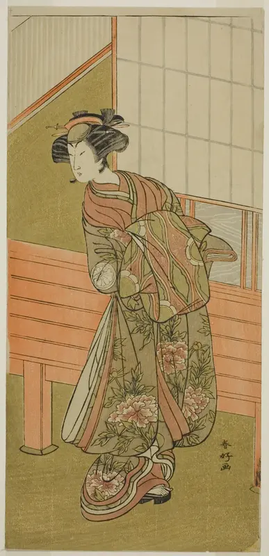 The Actor Segawa Kikunojo III as the Courtesan Takamura of Onoteruya (?) in the Play Sugata no Hana Yuki no Kuromushi (?), Performed at the Ichimura Theater (?) in the Eleventh Month, 1776 (?)