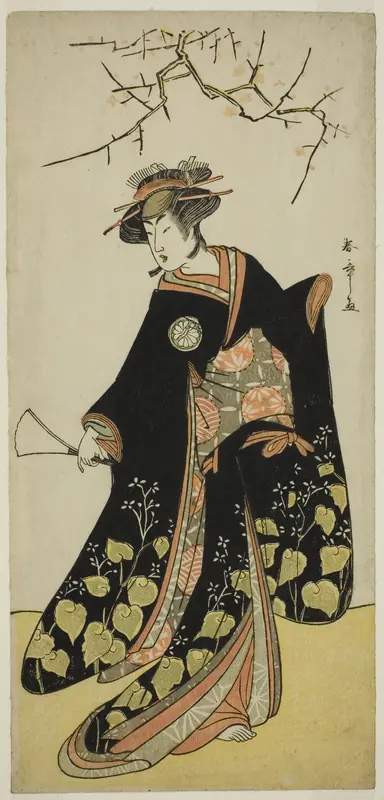 The Actor Segawa Kikunojo III as the Spirit of Joro-gumo (Harlot Spider) Disguised as the Maiko Tsumagiku (?), in the Play Shitenno Tonoi no Kisewata (?), Performed at the Nakamura Theater (?) in the Eleventh Month, 1781 (?)