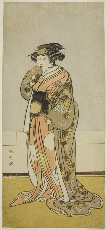 The Actor Yamashita Kinsaku II as Lady Kikusui (Kikusui Gozen) (?) in the Play Kaeribana Eiyu Taiheiki (?), Performed at the Nakamura Theater (?) in the Eleventh Month, 1779 (?)