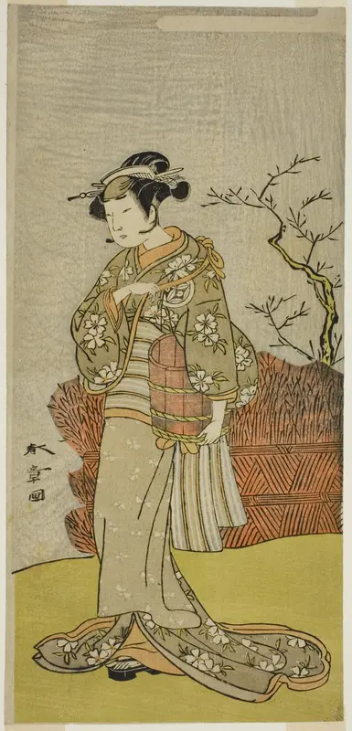 The Actor Yamashita Kinsaku II as Osaku (?) in the Play Onna Aruji Hatsuyuki no Sekai, Performed at the Morita Theater in the Eleventh Month, 1773 Wall Art by Katsukawa Shunsho - High-Resolution Digital Print