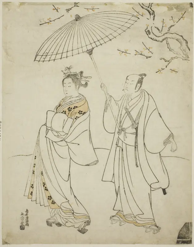 The Actors Ichikawa Komazo I (L) and Nakamura Matsue I (R)