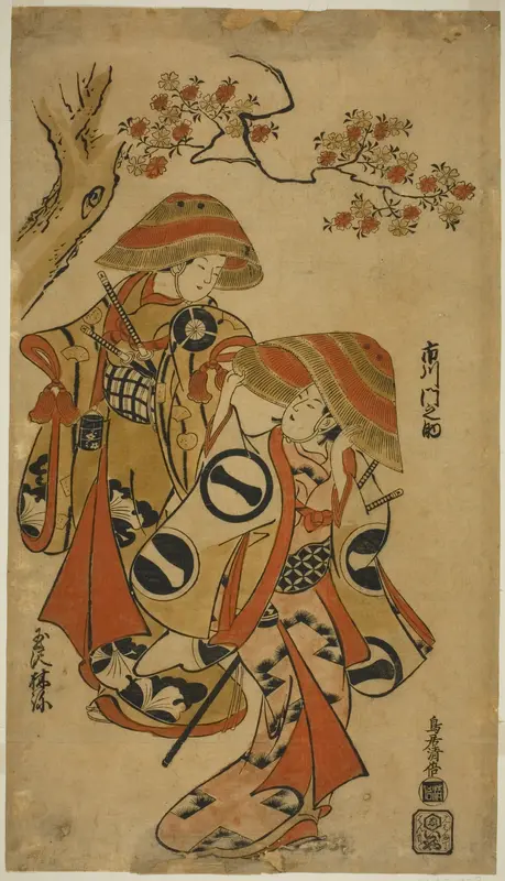 The Actors Ichikawa Monnosuke I and Tamazawa Rinya