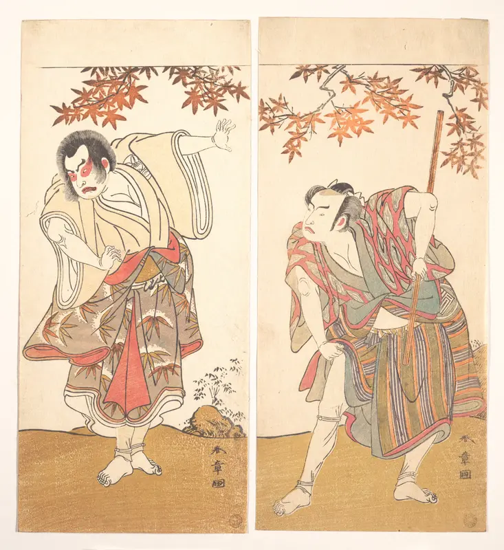 The Actors Ichimura Uzaemon and Arashi Sangorō