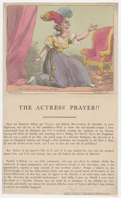 The Actress' Prayer!! Wall Art by Thomas Rowlandson - High-Resolution Digital Print