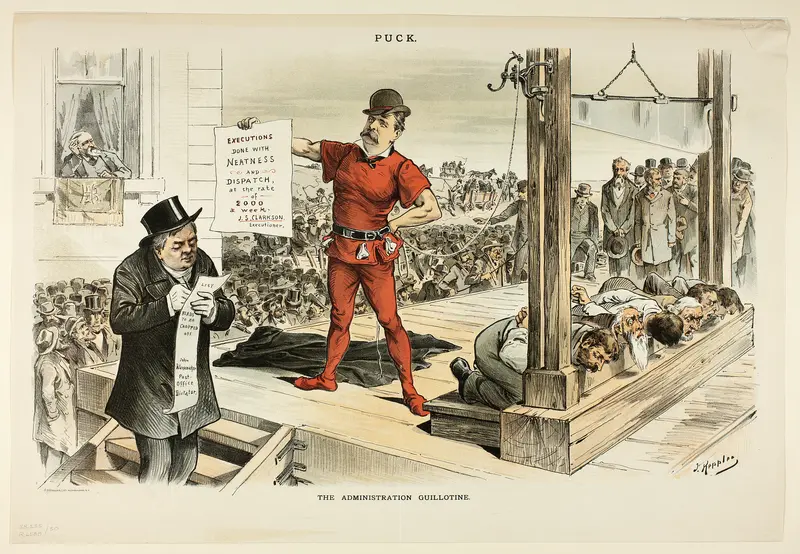 The Administration Guillotine, from Puck Wall Art by Joseph Keppler - High-Resolution Digital Print
