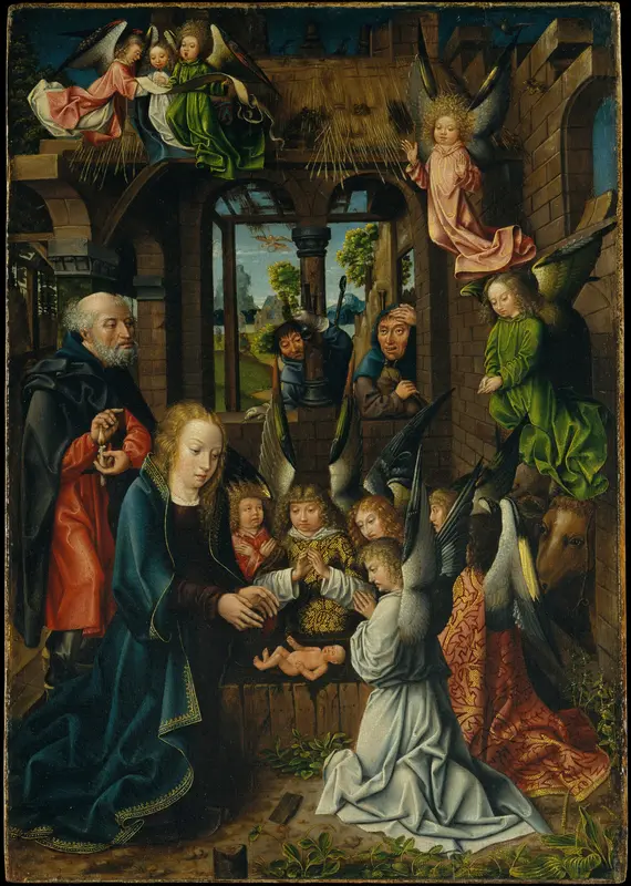The Adoration of the Christ Child Wall Art by Master of Frankfurt - High-Resolution Digital Print
