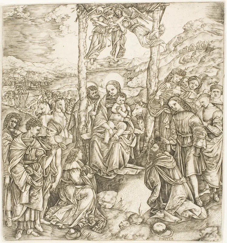 The Adoration of the Magi Wall Art by Cristofano Robetta - High-Resolution Digital Print
